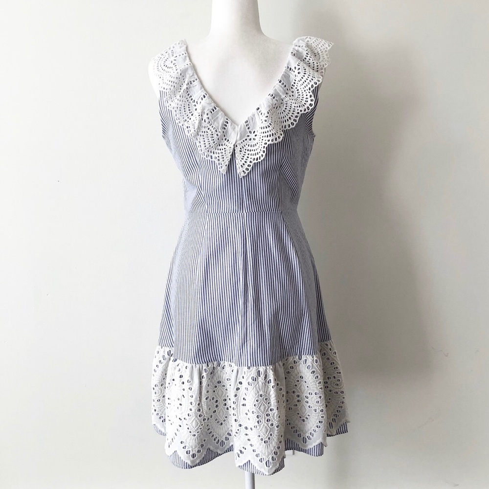Lucy Paris | Striped Eyelet Trim Dress *NWT* - Picture 8 of 15